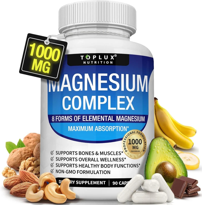 Toplux Complexo de Magnésio 8 Suplemento de Magnésio Essencial 1000mg