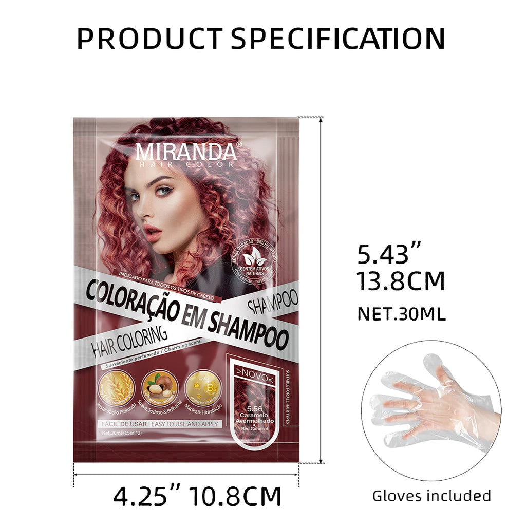 Shampoo tonalizante 3 em 1, adequado para cabelos castanho-escuros, cobre os cabelos brancos, indicado para homens e mulheres, resultados com qualidade de salão.