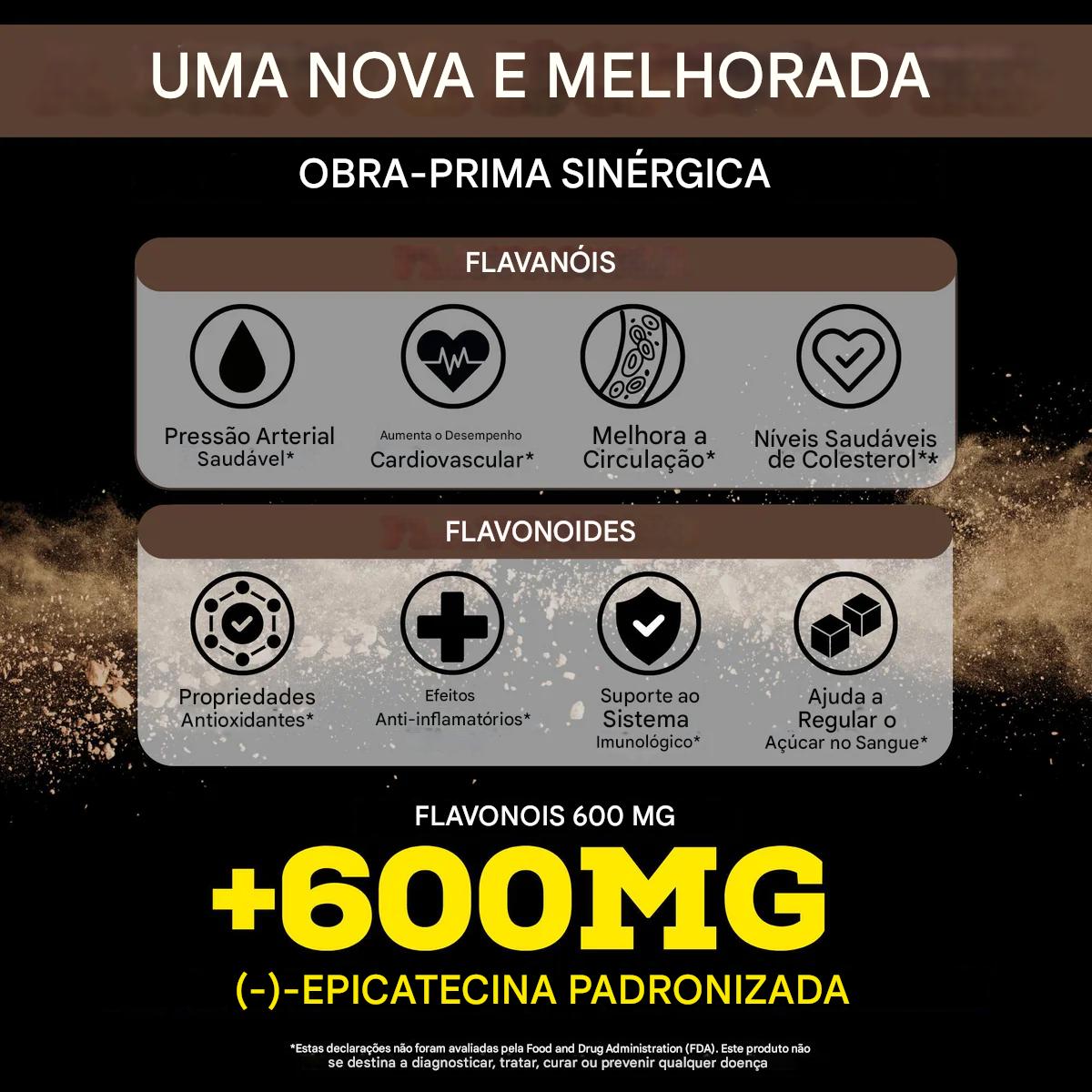 Cacau Supercarregado com Flavanóis e Flavonoides 1200mg