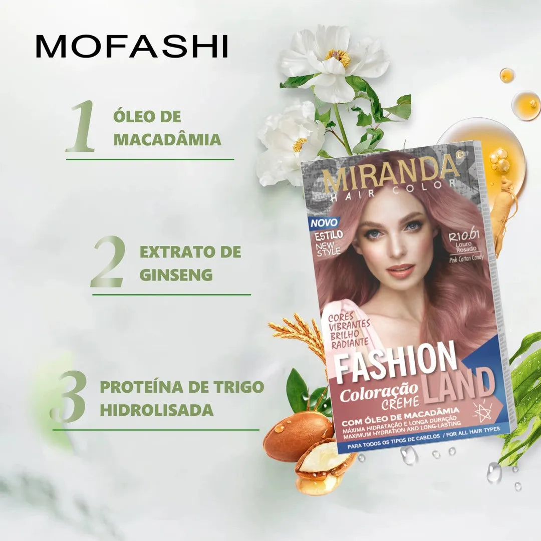 Tintura permanente para cabelo Mofashi - Conjunto de 30g com nozes de macadâmia