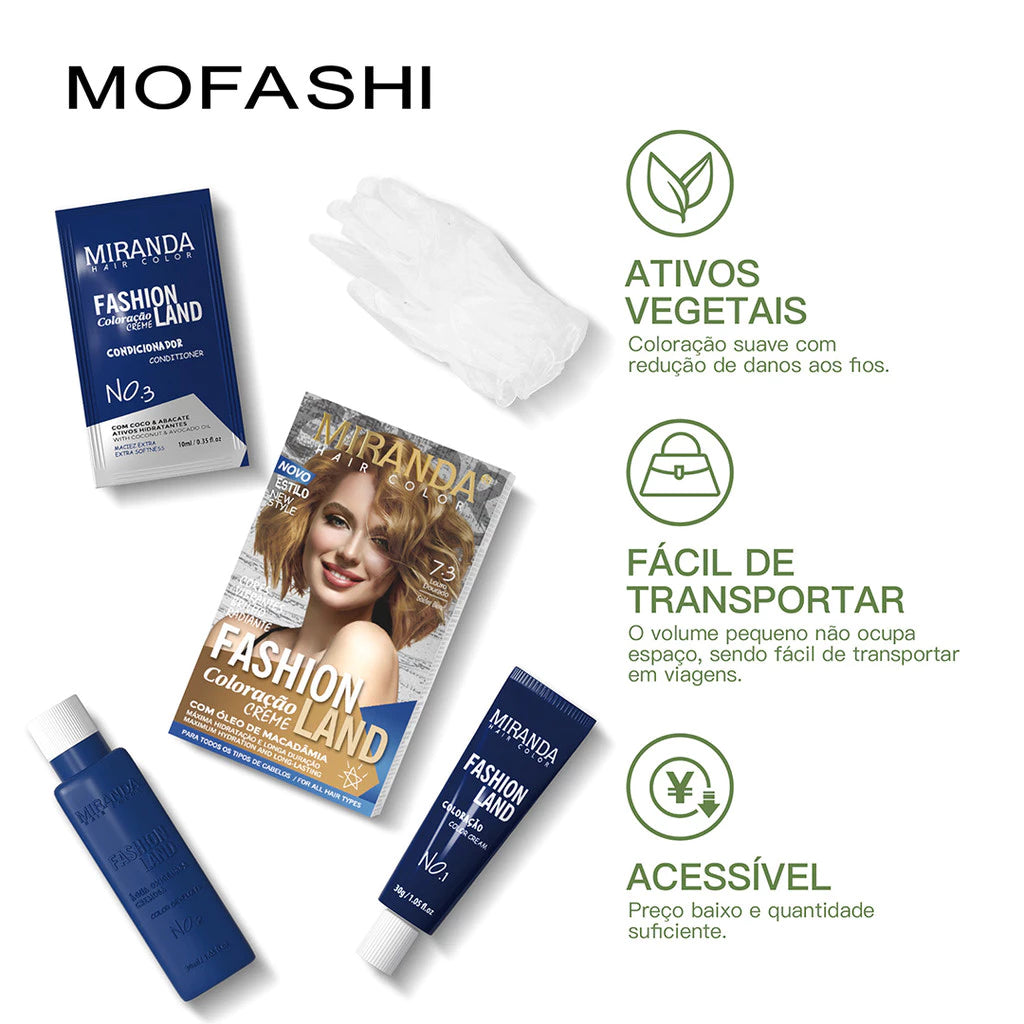 Tintura Permanente para Cabelo Mofashi, unissex, com ingredientes ativos, formulada com ingredientes de alta qualidade para hidratar e reparar profundamente os cabelos.