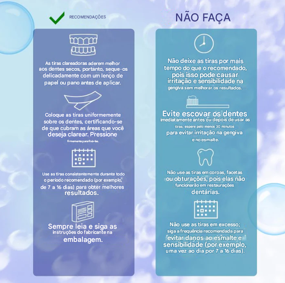 Fitas clareadoras dentais com óleo de coco - clareamento altamente eficaz em 7 dias.