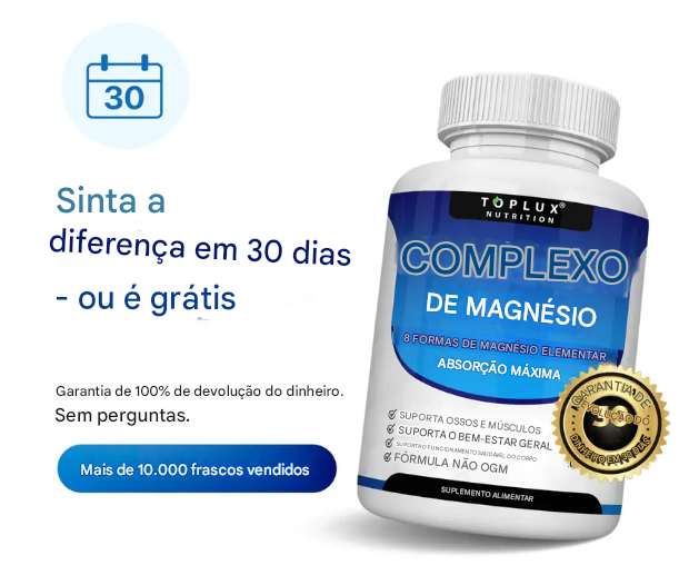 Toplux Complexo de Magnésio 8 Suplemento de Magnésio Essencial 1000mg