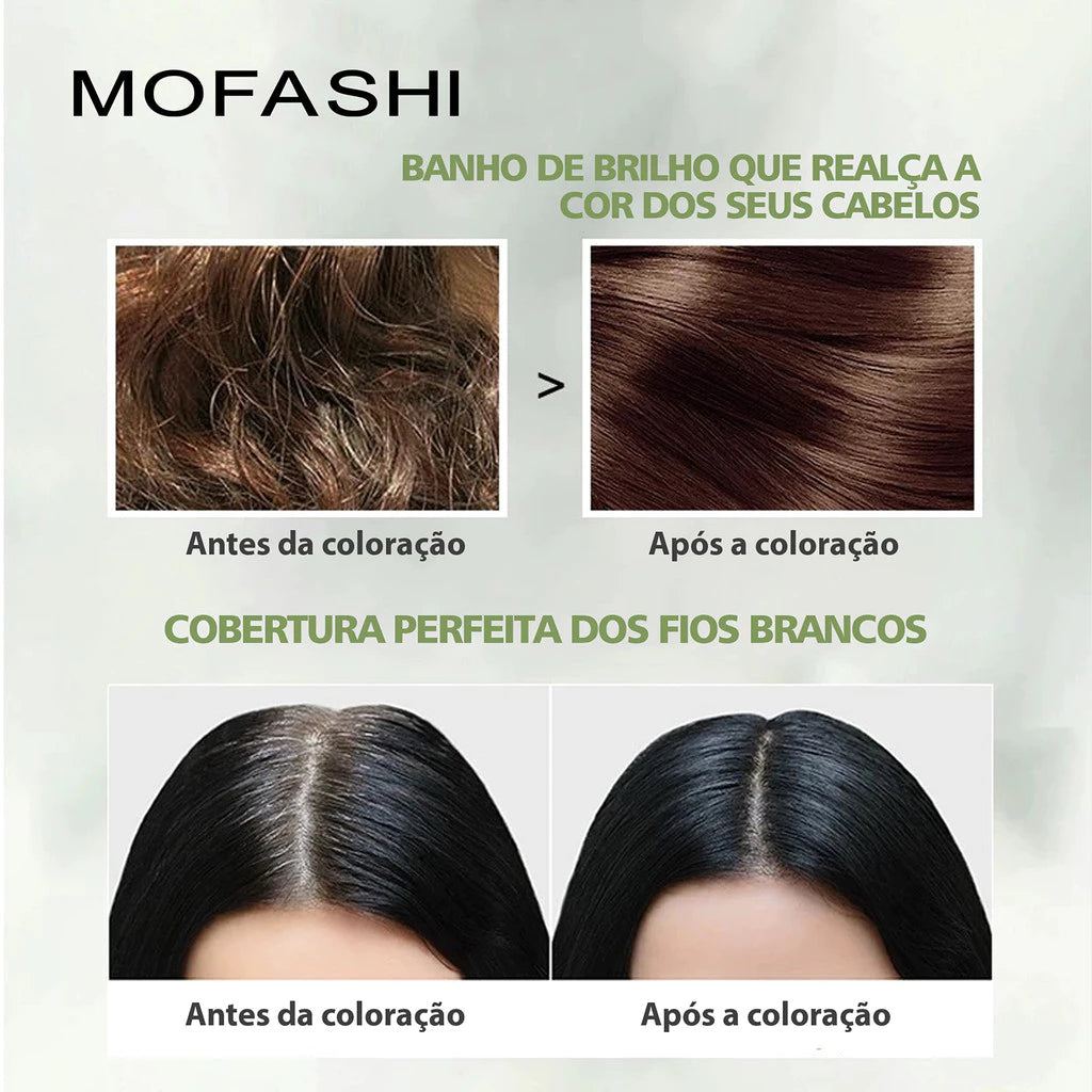 Tintura Permanente para Cabelo Mofashi, unissex, com ingredientes ativos, formulada com ingredientes de alta qualidade para hidratar e reparar profundamente os cabelos.