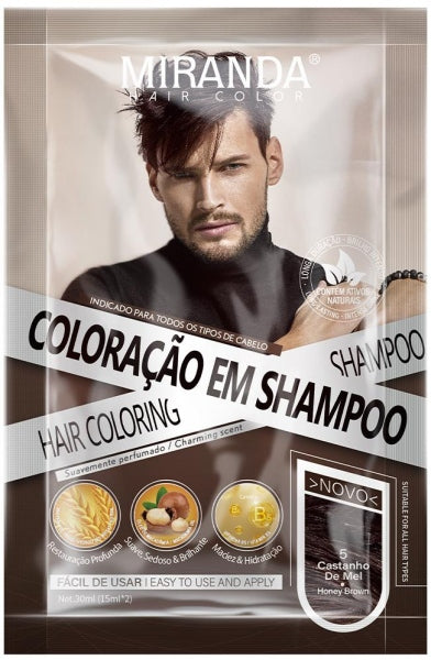 Shampoo tonalizante 3 em 1, adequado para cabelos castanho-escuros, cobre os cabelos brancos, indicado para homens e mulheres, resultados com qualidade de salão.